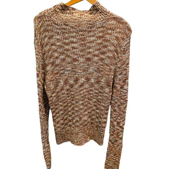 Free People Blair Space Dye Mock Neck Sweater in Black Coffee Combo - Picture 5 of 9